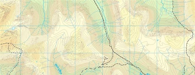 Squares: green - start. Circles summits: green - this leg, yellow - changeover. Map Colin Matheson