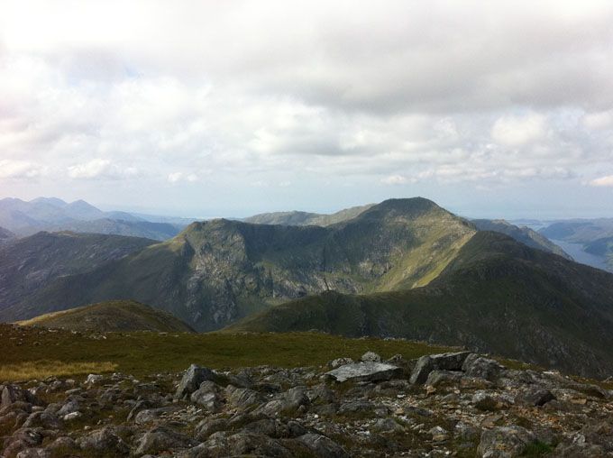 Looking back along the ridge to Sgurr nan Coireachean. Photo Colin Lamont