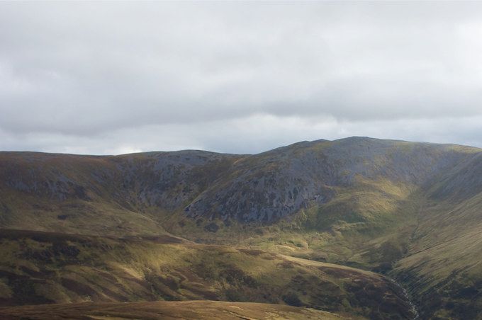 From Carn a' Gheoidh ridge looking across the A93 to Creag Leacach, views that neither Eddie nor Graeme had. Photo tms.nickbramhall.com